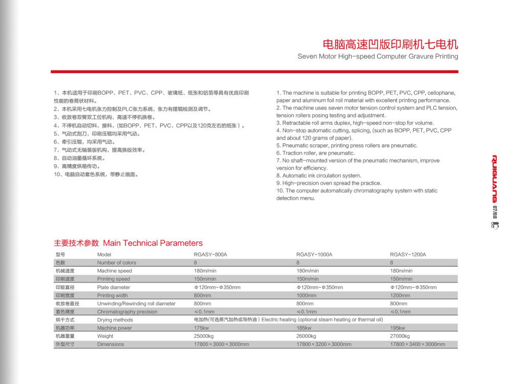 電腦高速凹版印刷機(jī)七電組技術(shù)參數(shù) 電腦高速凹版印刷機(jī)七電組技術(shù)參數(shù)
